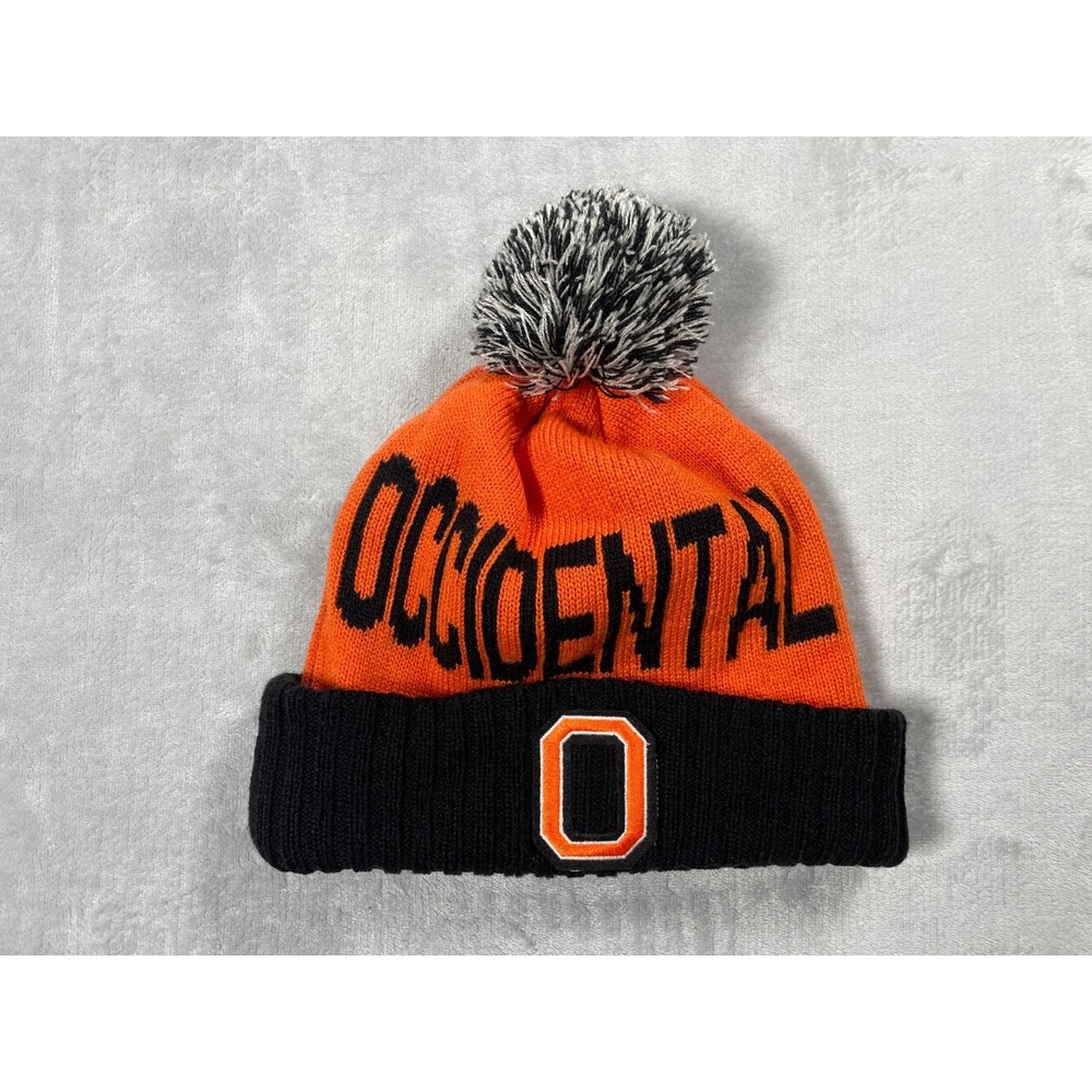 Vintage Occidental Tigers Adidas Beanie Orange Black Pom Pom Trefoil Hat OSFA